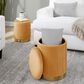 Lumisource Marla 2-Piece Nesting Pleated Ottoman Set in Orange, , large