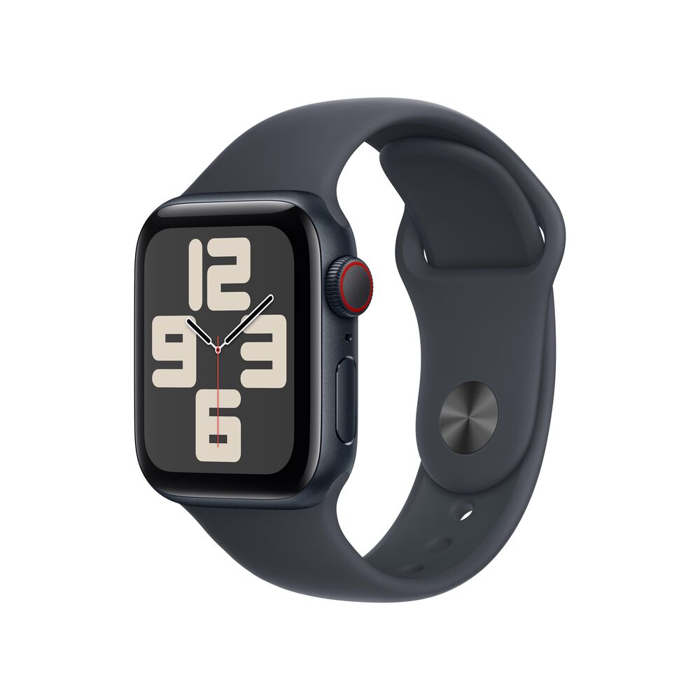 Apple Watch SE GPS + Cellular 40mm Midnight Aluminum Case with Midnight Sport Band - S/M, , large