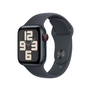 Apple Watch SE GPS + Cellular 40mm Midnight Aluminum Case with Midnight Sport Band - S/M, , large