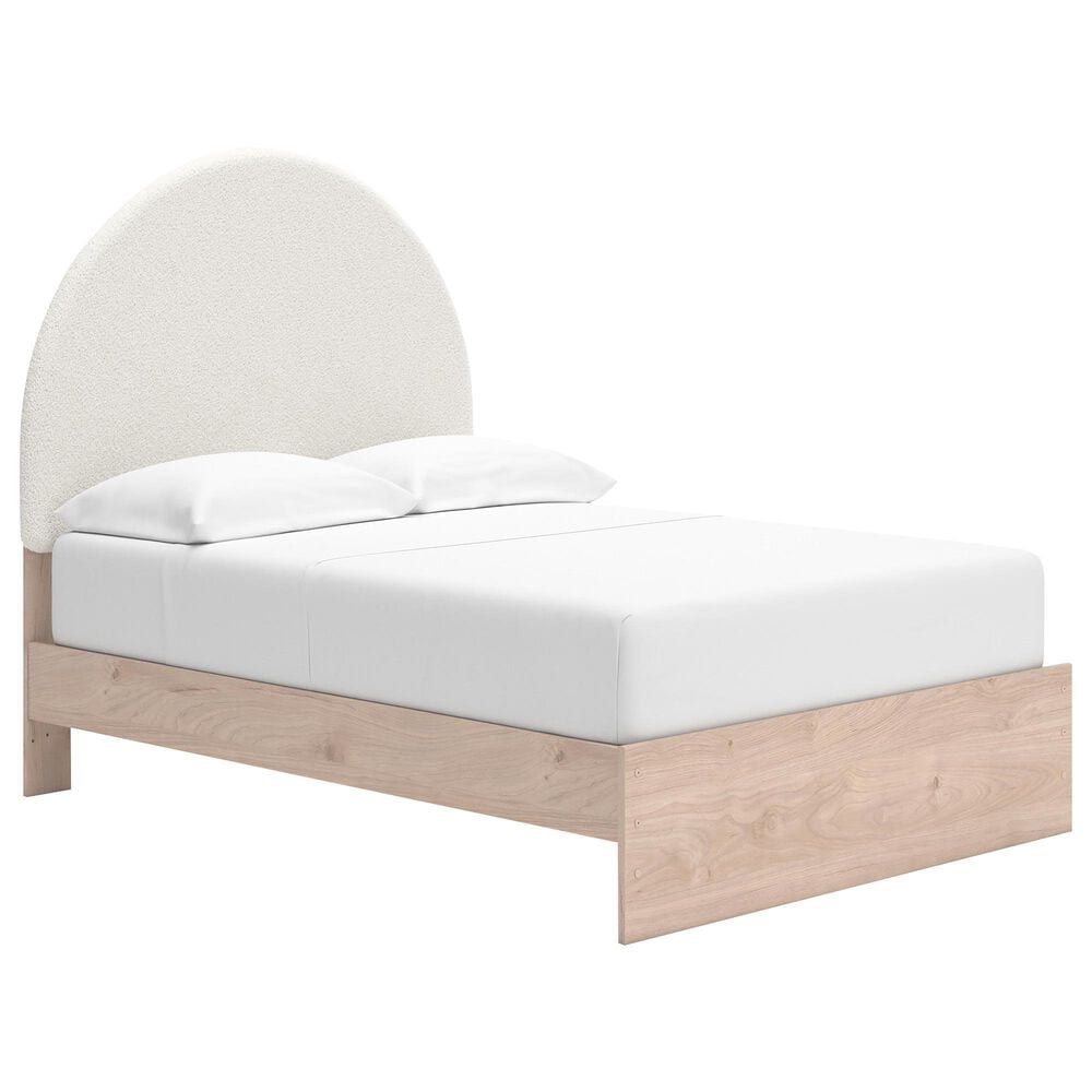 Ashley Arloster Full Upholstered Panel Bed in Tan/White, , large