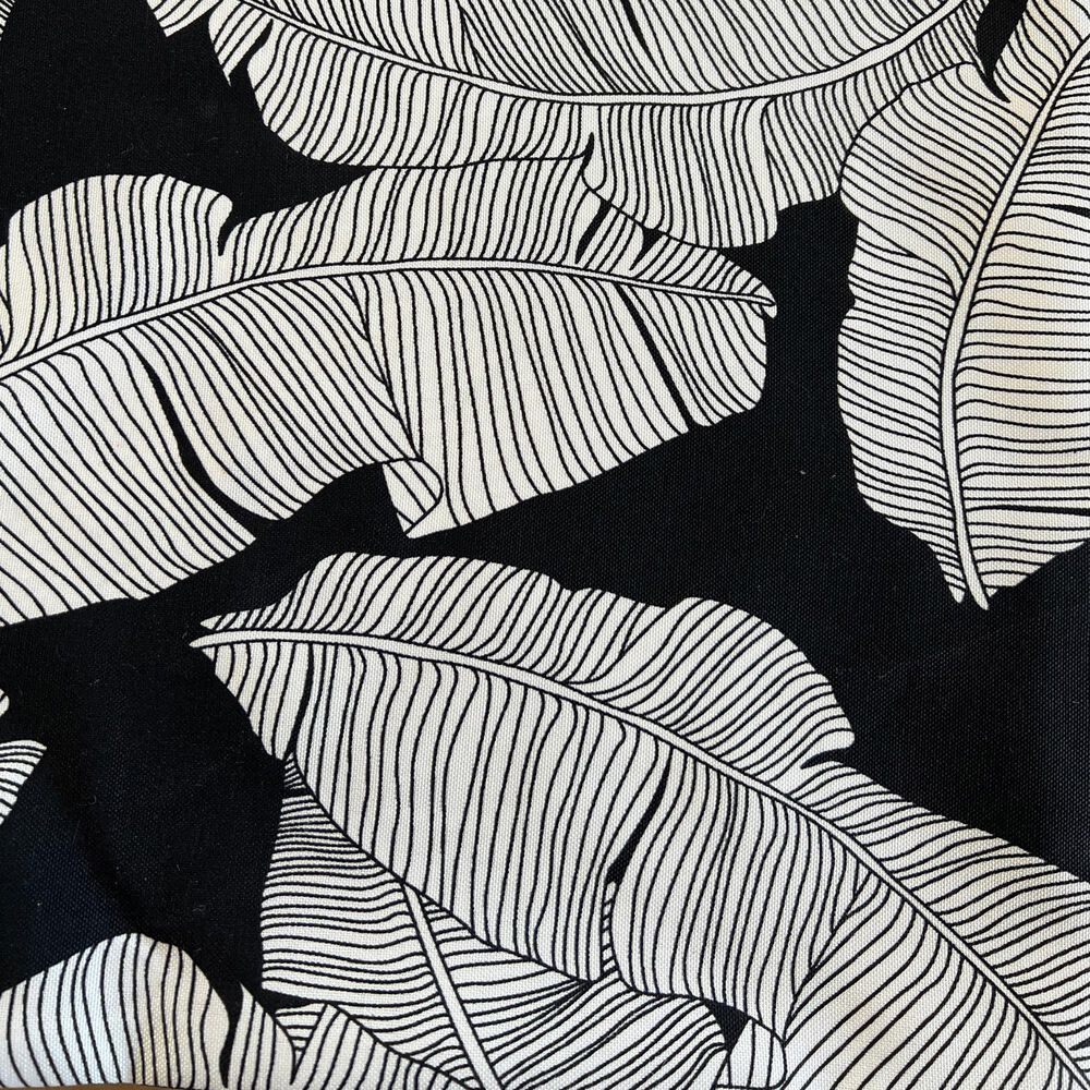 Hearth and Haven 18" x 18" Outdoor Cotton Leaf Throw Pillow in Black and White (Set of 2), , large