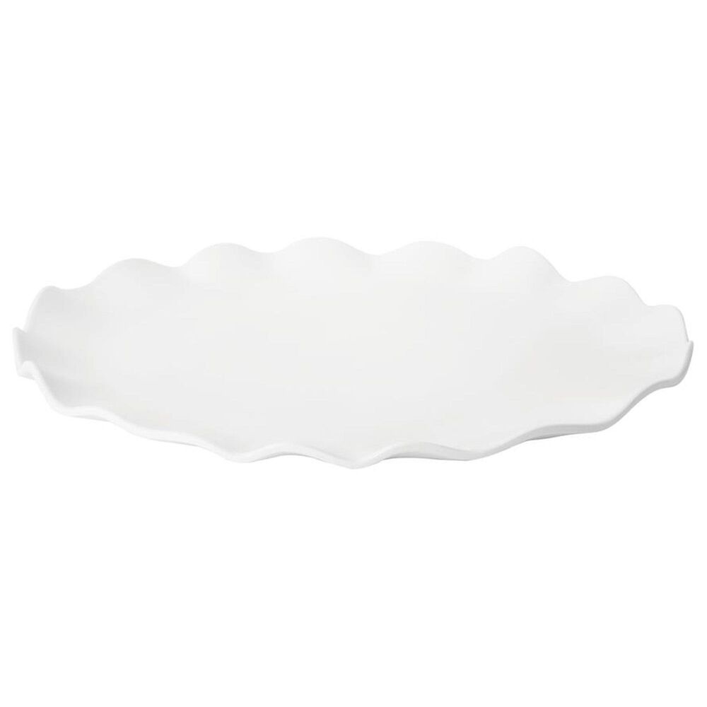 Supreme 16" Melamine Round Serving Large Platter in White, , large
