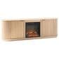 Walker Edison Chloe 70" TV Stand with Freestanding Electric Fireplace in Coastal Oak, , large