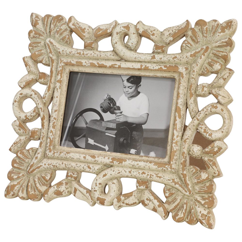 Maple and Jade Vintage Wood Photo Frame White Set of 2, , large