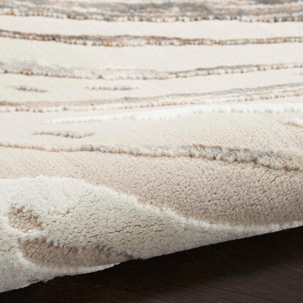 Nourison Sustainable Trends SUT05 2&#39;2&quot; x 7&#39;6&quot; Beige and Grey Runner, , large