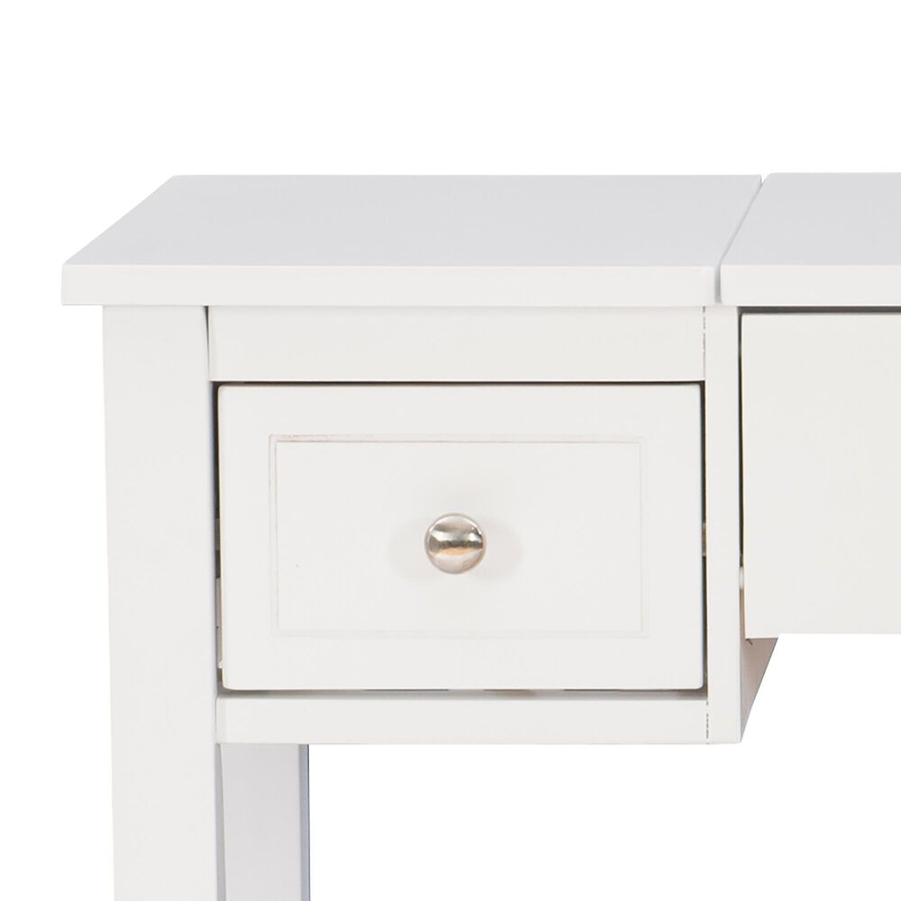 Linon Home Decor Virginia Vanity with Stool in White, , large