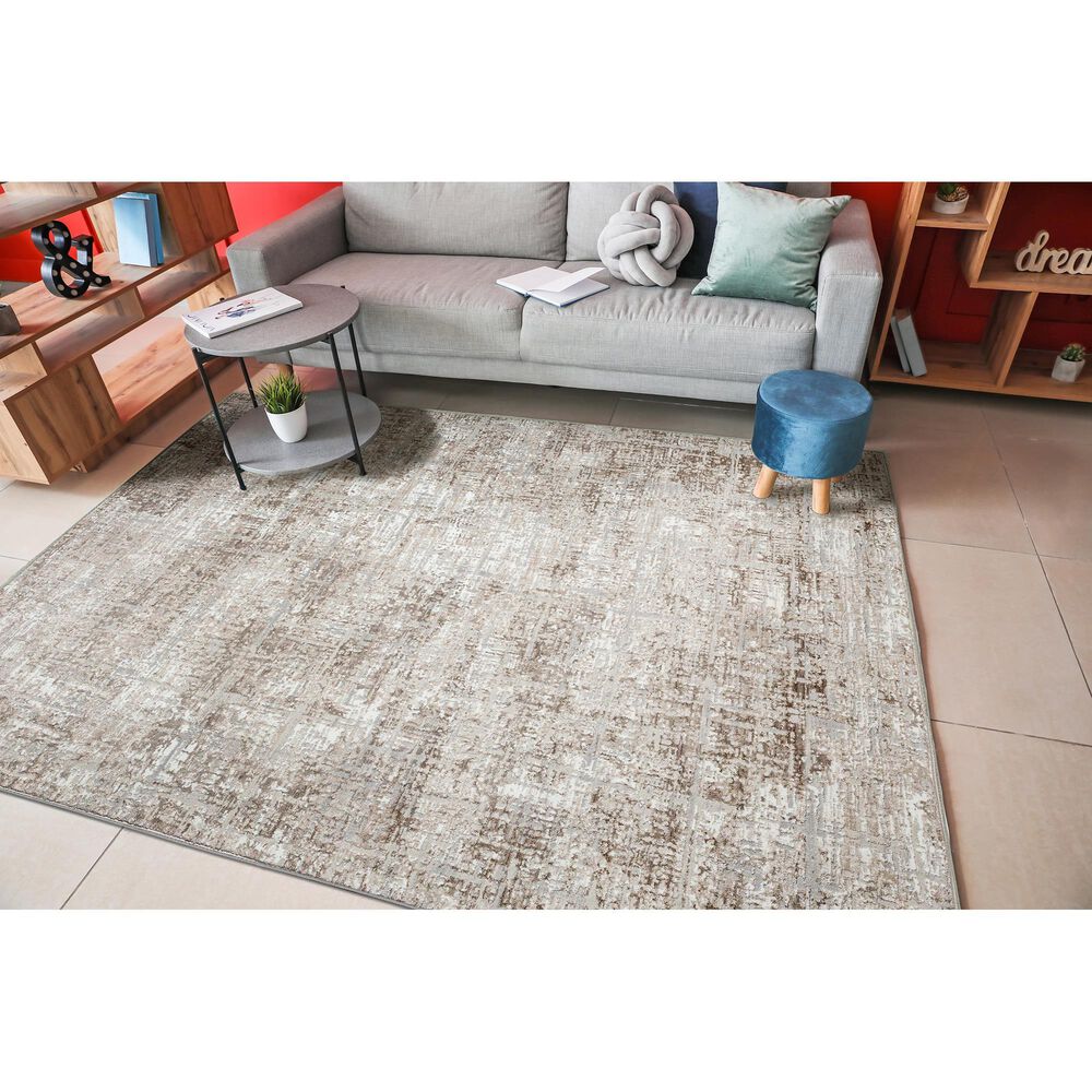 Radici USA Livigno Abstract 5&#39;3&quot; x 7&#39;3&quot; Beige Area Rug, , large