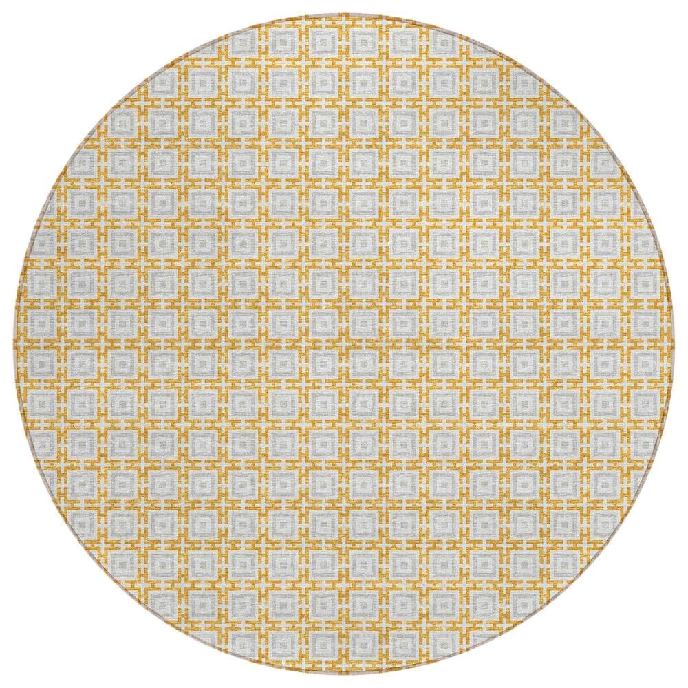 Dalyn Rug Company Marlo 6" Round Gold Indoor/Outdoor Area Rug, , large