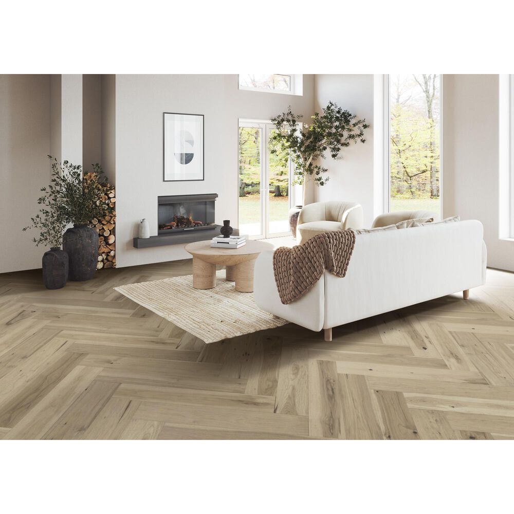Mannington Maison Provence Herringbone Blanc Hickory Engineered Hardwood, , large
