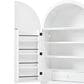 HOMLUX 72" Tall Arched Kitchen Pantry Cabinet in White, , large
