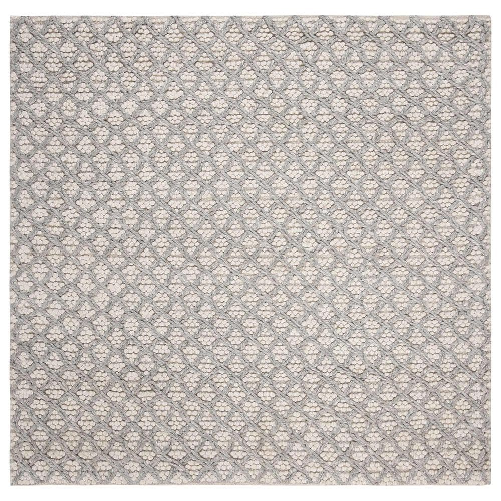 Safavieh Natura NAT404G 6" Square Silver and Ivory Area Rug, , large