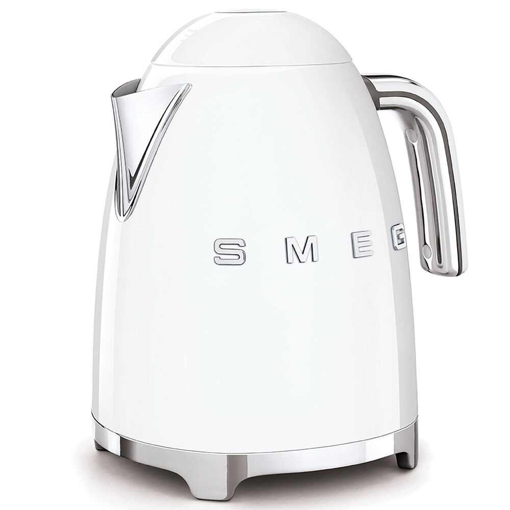 Smeg 7-Cup Stainless Steel Retro Style Electric Kettle in White