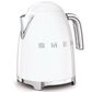Smeg 7-Cup Stainless Steel Retro Style Electric Kettle in White, , large