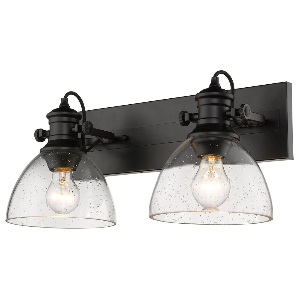 Golden Lighting Hines 2-Light Semi-Flush with Clear Glass in Matte Black, , large