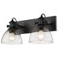 Golden Lighting Hines 2-Light Semi-Flush with Clear Glass in Matte Black, , large