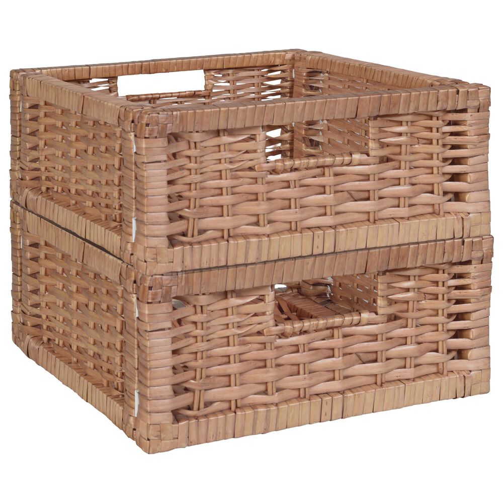 Regency Global Sourcing Niche Cubo Wicker Storage Basket in Natural (Set of 2), , large