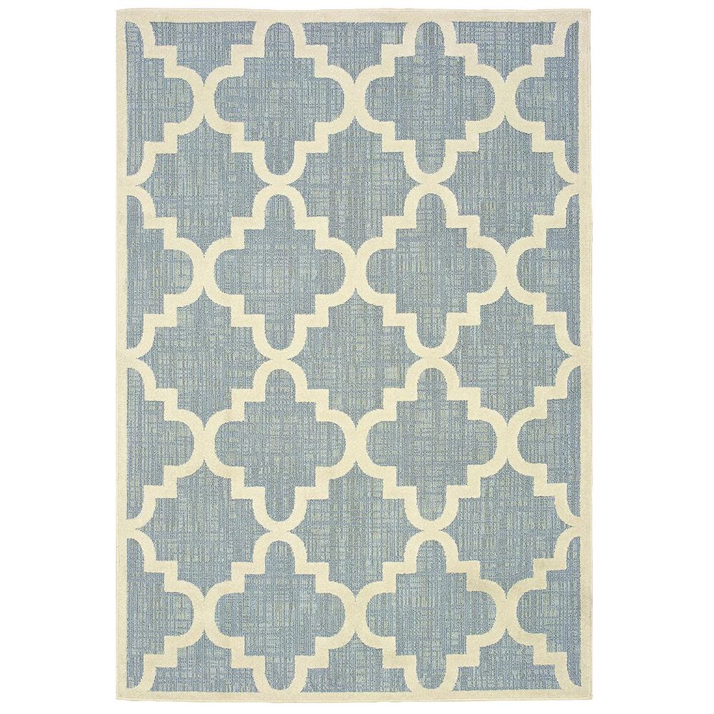 Oriental Weavers Barbados 6437J 3"3" x 5" Blue and Ivory Area Rug, , large