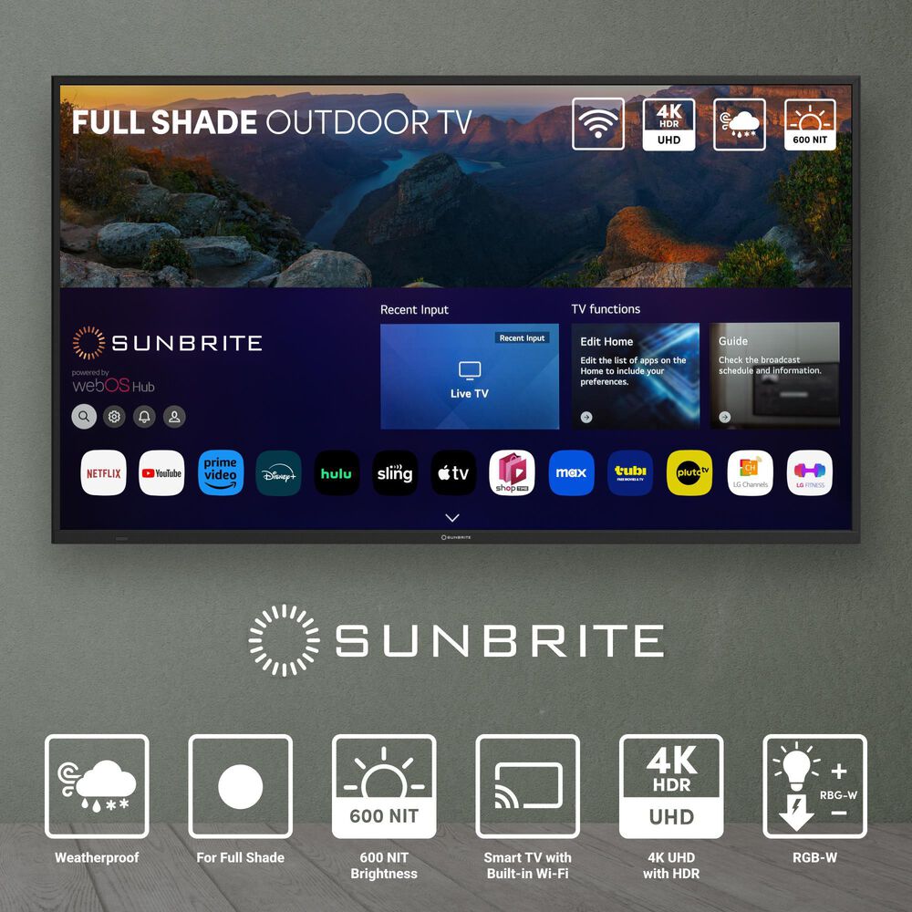 Sunbrite 65" Veranda 4 Series - Smart Outdoor TV - Full Shade - 4K UHD HDR, , large