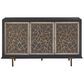 Nicolette Home Ryker Server in Grey, Black Glass, and Aged Brass, , large
