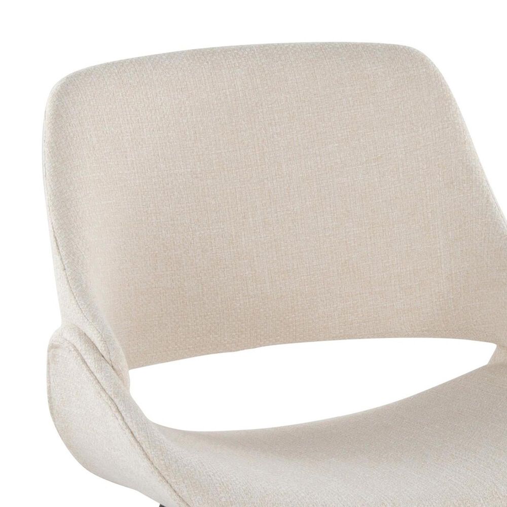 LumiSource Fabrico Side Chair with Cream Fabric Cushion in Dark Walnut (Set of 2), , large