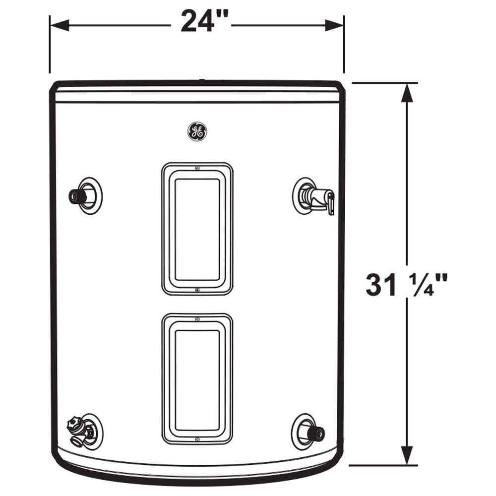 GE Appliances 26-Gallon Side Port Lowboy Electric Water Heater in Gray, , large