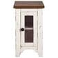 Ashley Wystfield Chairside Table in Vintage White and Warm Brown, , large