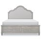 Legacy Classic Belhaven 4-Piece Queen Upholstered Panel Bedroom Set in Weathered Plank, , large