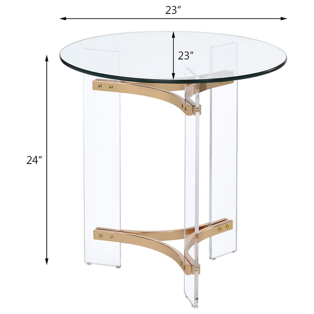 HOMLUX Sosi End Table in Clear and Gold, , large