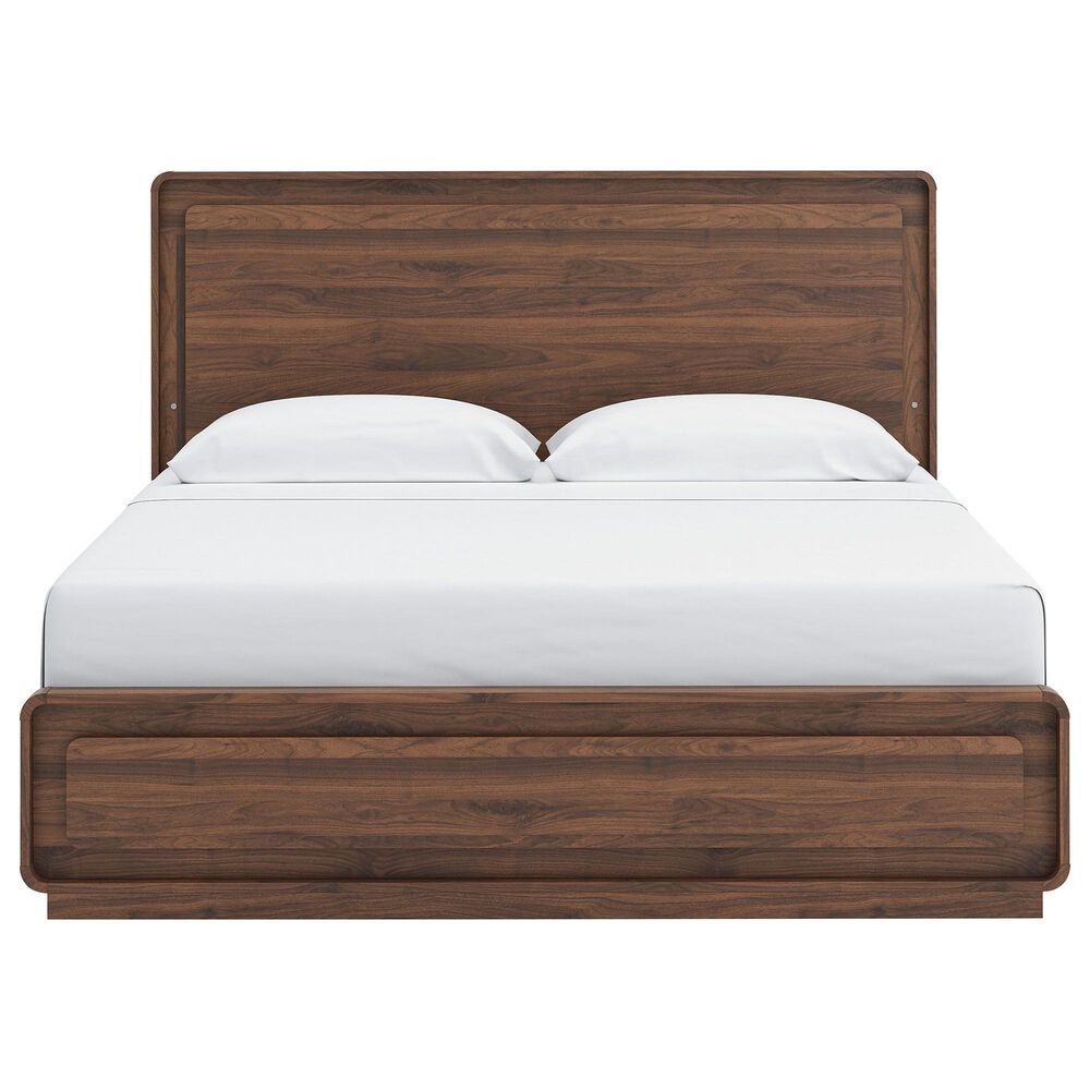 Ashley Fortlorn 3-Piece King Bedroom Set in Walnut Brown with LED Light, , large