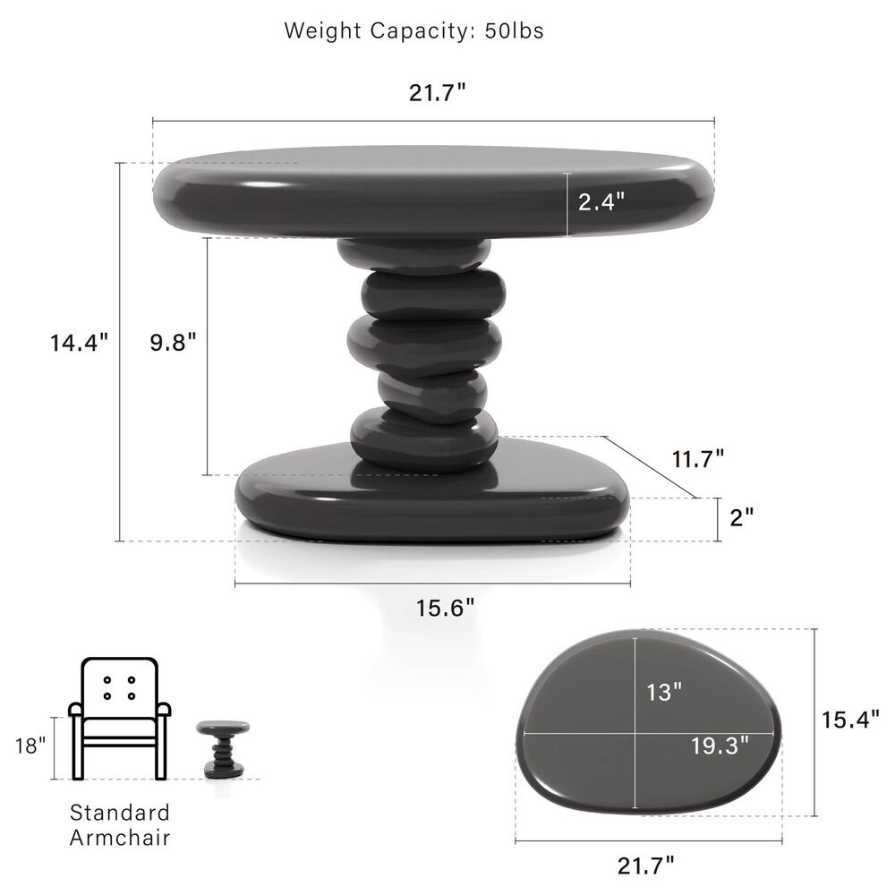 Furniture of America Rene 2-Piece Table Set in Dark Gray, , large