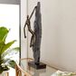 Maple and Jade People Climbing Decorative Sculpture in Bronze, Gray and Black, , large