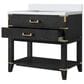 Lexora Home Norwalk 36" Single Bathroom Vanity in Black Oak with White Cultured Marble Top and Rectangular Sink, , large