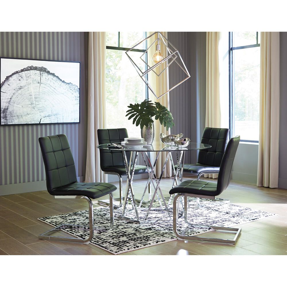 Signature Design by Ashley Madanere Upholstered Side Chair in Black (Set of 4), , large