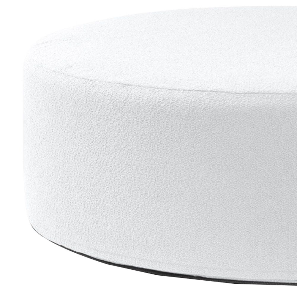 Jaxx Candler Round Ottoman in White, , large