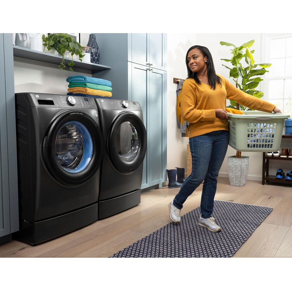GE 7.8 Cu. Ft. Smart Front Load Gas Dryer in Carbon Graphite, , large
