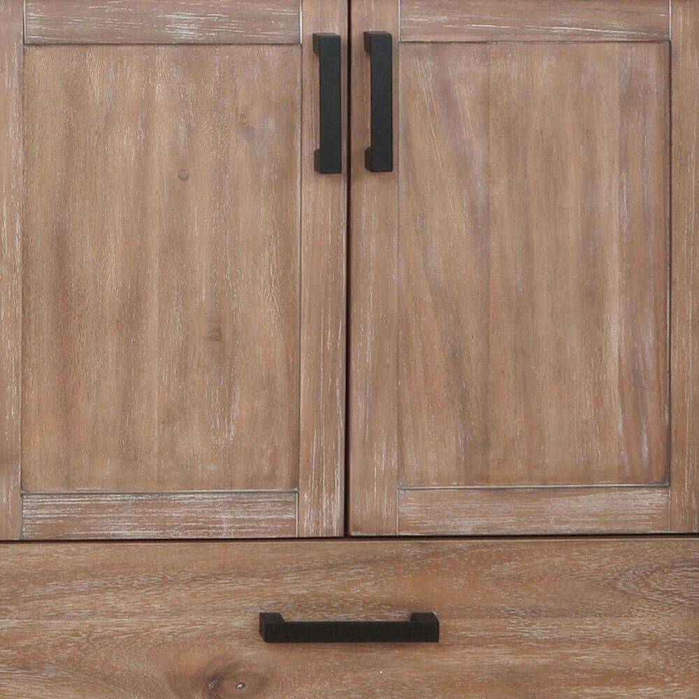 Lexora Home Ziva 80&quot; Double Bathroom Vanity in Rustic Barnwood with 2 cm White Quartz Top and Rectangular Sinks, , large