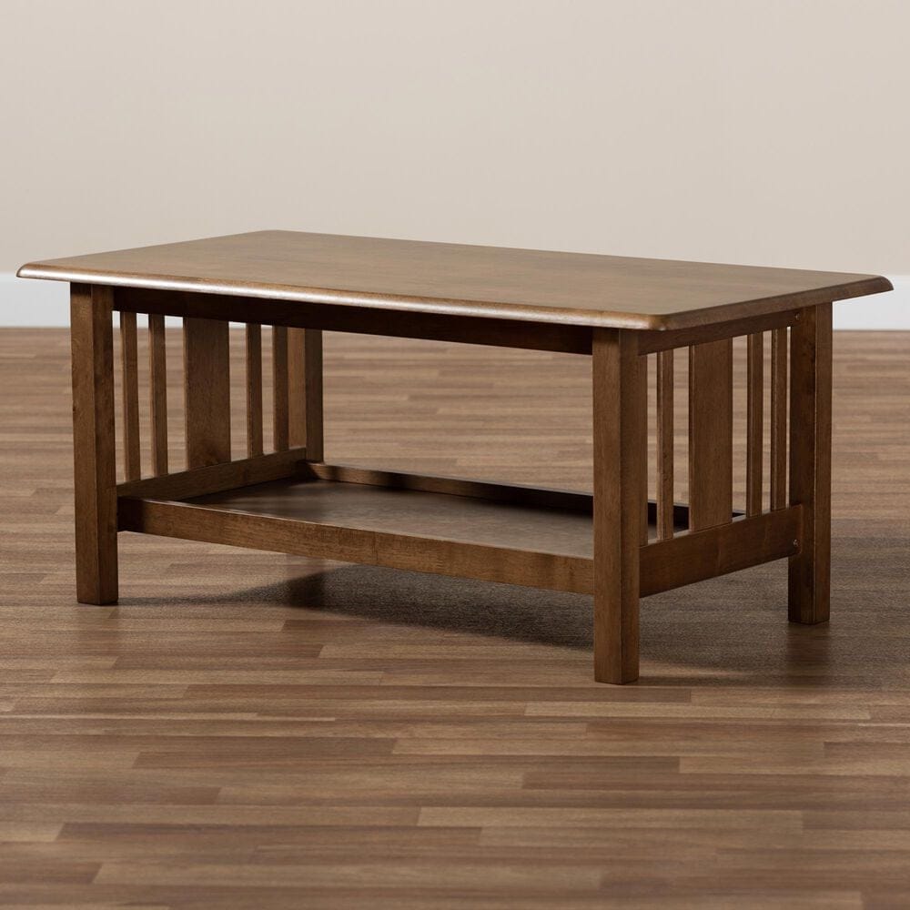 Baxton Studio Rylie Coffee Table in Walnut Brown, , large