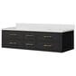 Lexora Home Castor 72" Double Bathroom Vanity in Black with 2 cm White Quartz Top and Rectangular Sinks, , large