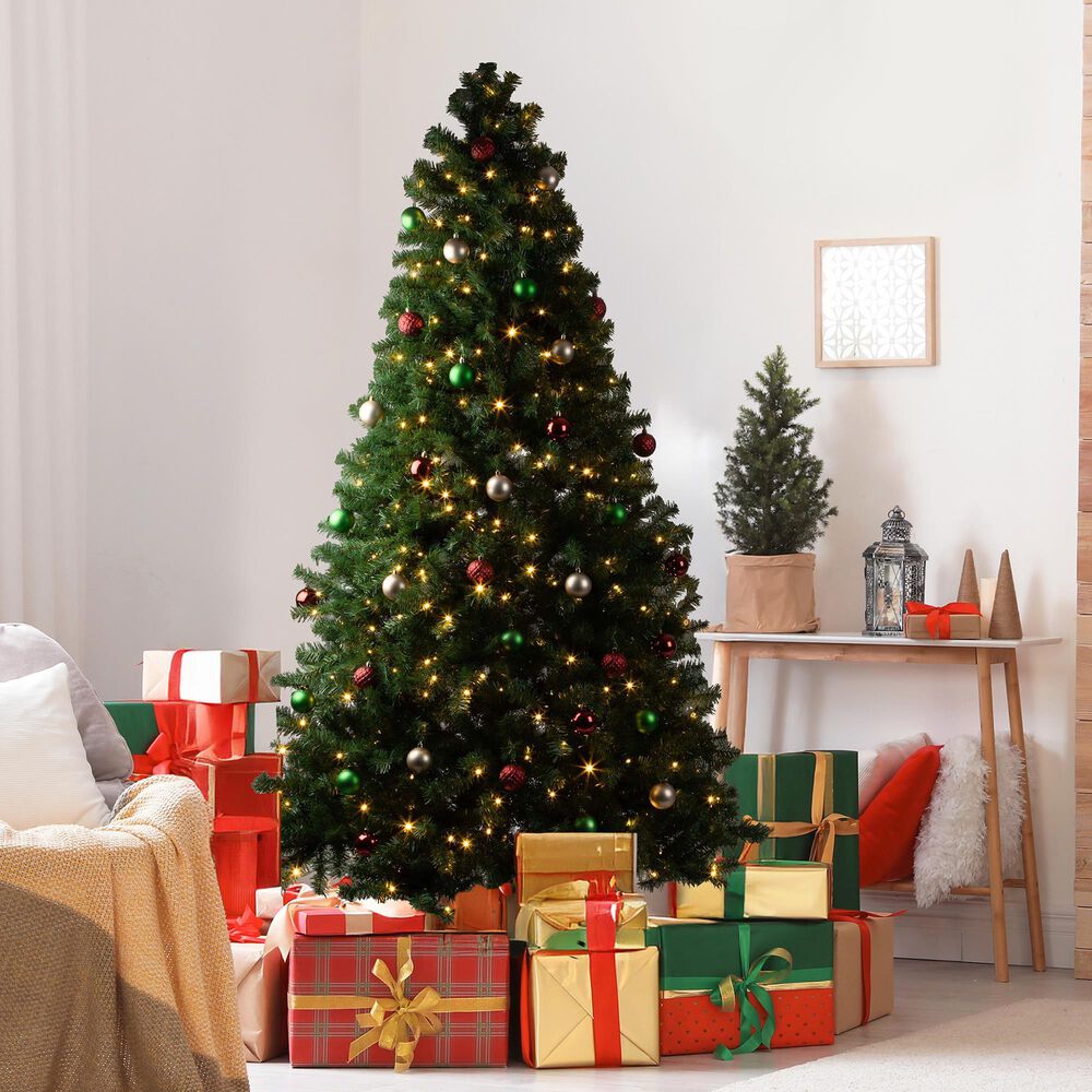Timberlake 7.5 ft Artificial Christmas Tree with 450 LED Lights in Green, , large