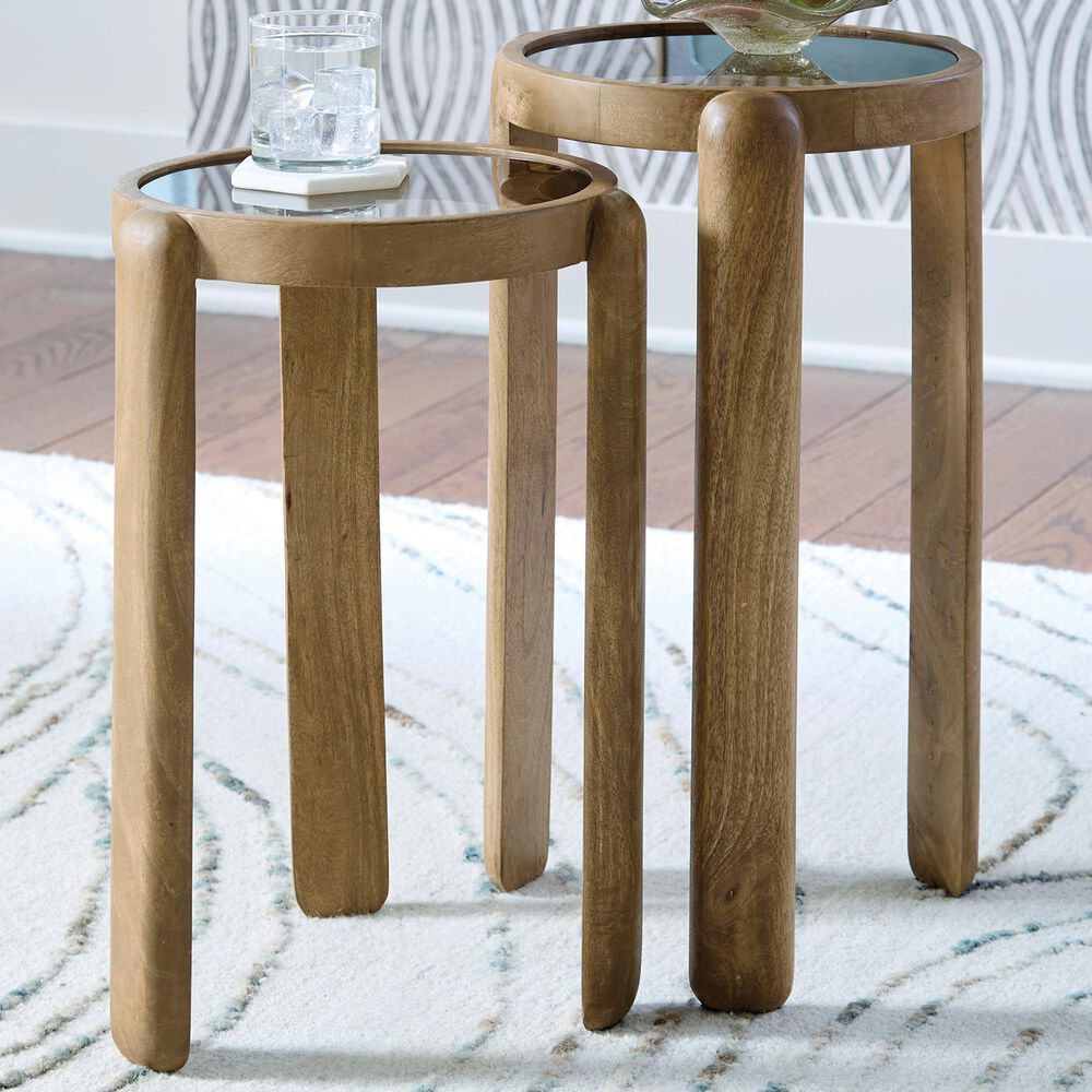 Ashley Jossor 2-Piece Bunching End Table in Natural Brown and Light Brown, , large