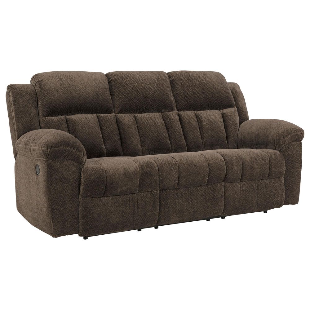 Ashley Frohn Manual Reclining Sofa in Chocolate, , large