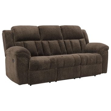 Ashley Frohn Manual Reclining Sofa in Chocolate, , large