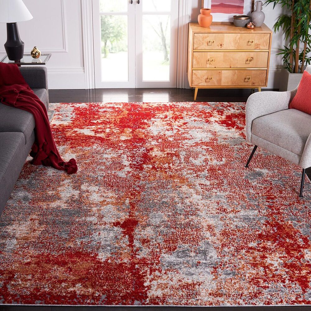 Safavieh Aston 8&#39; x 10&#39; Red and Grey Area Rug, , large