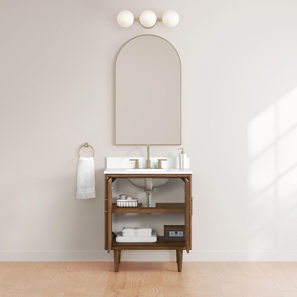 37B Mertola 30" Single Bathroom Vanity Cabinet in Dark Maplewood with White Composite Stone Top and Backsplash, , large