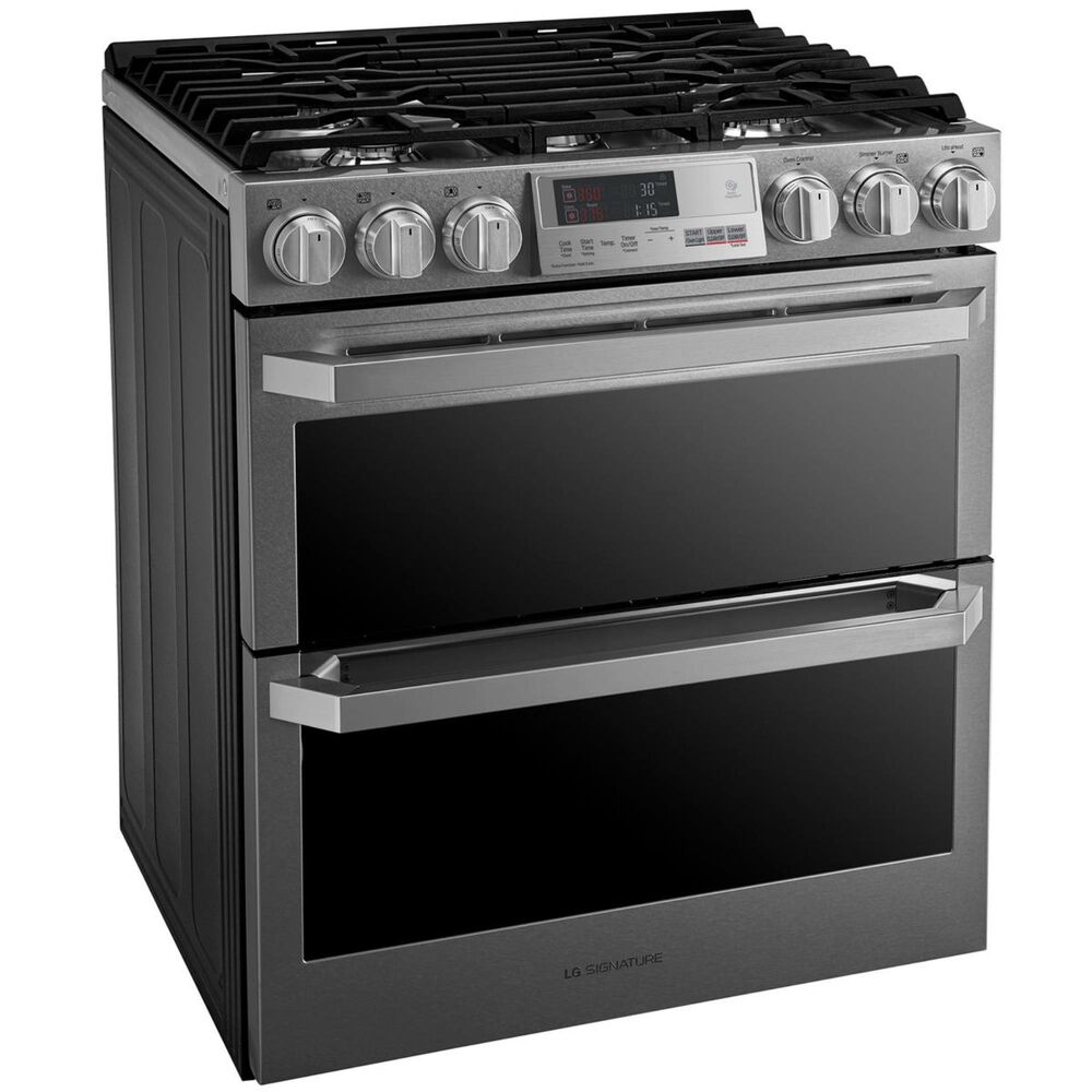 LG SIGNATURE Dual Fuel Double Oven Range in Textured Steel, , large