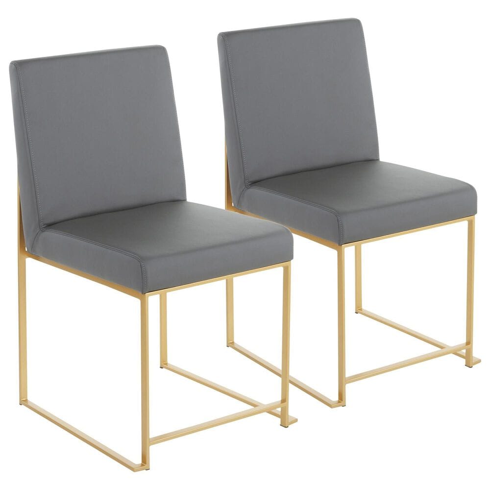 Lumisource Fuji Side Chair with Grey Cushion in Gold (Set of 2), , large