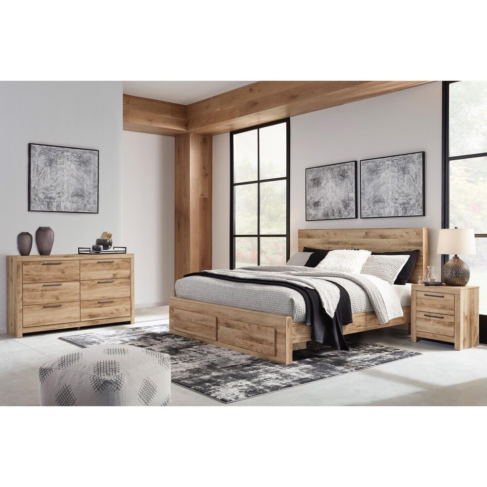 Ashley Hyanna Queen Panel Storage Bed in Tan Brown, , large