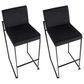 Lumisource Fuji Stackable Barstool with Black Velvet Cushion in Black (Set of 2), , large