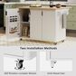 HOMLUX 51" Kitchen Island with Drop Leaf in White Ash, , large