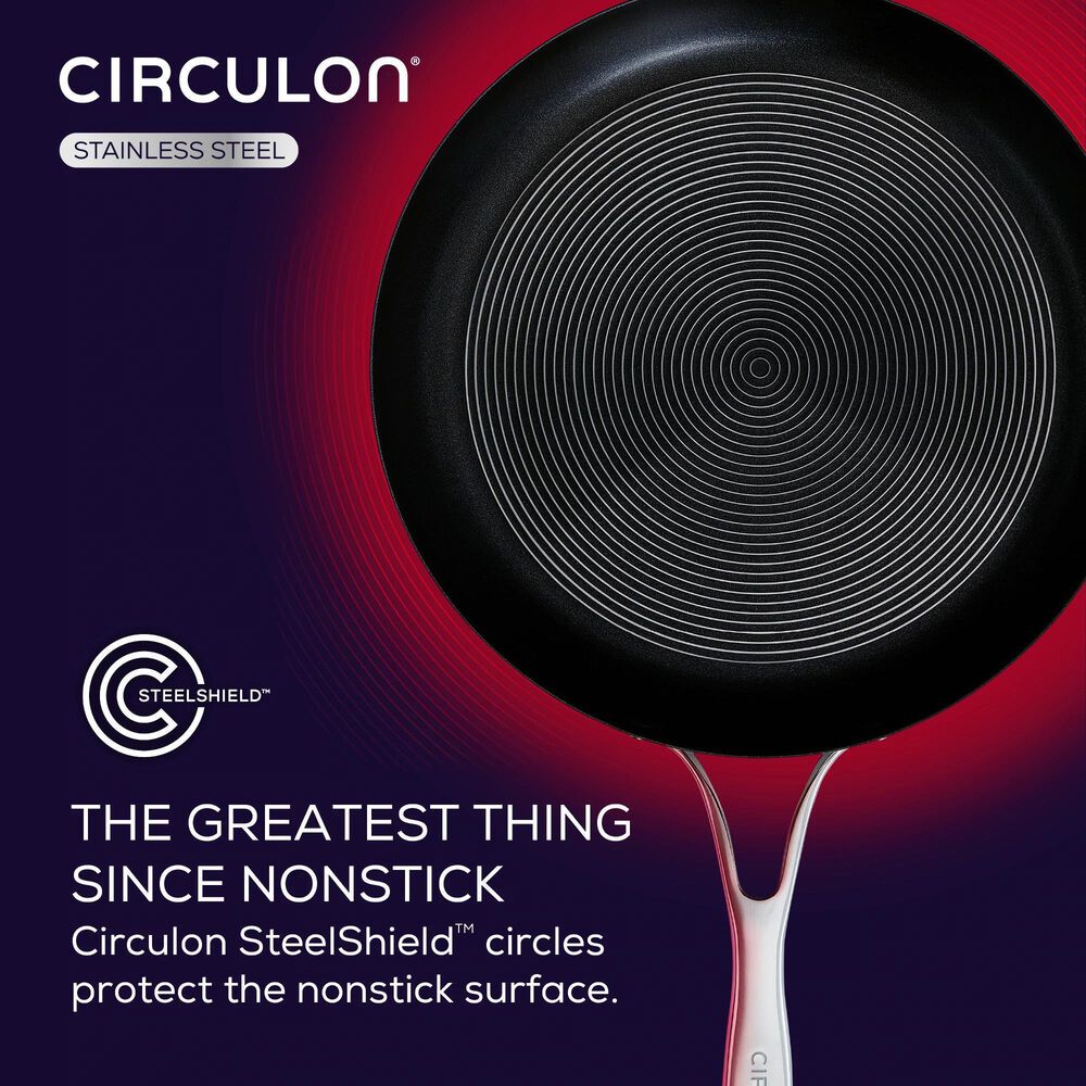 Circulon 8&quot; and 10.25&quot; Nonstick Frying Pan Set in Stainless Steel, , large